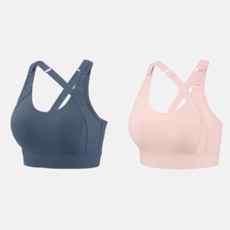 Plus size sports bra cross back bra with pad yoga fitness running gym yoga top