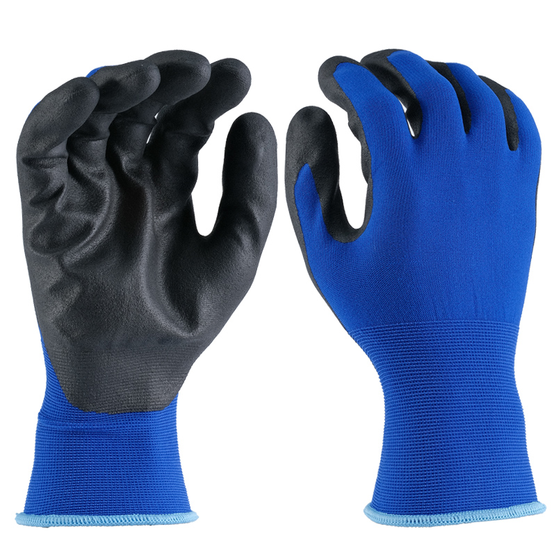 18G nylon glove micro foam nitrile palm coated