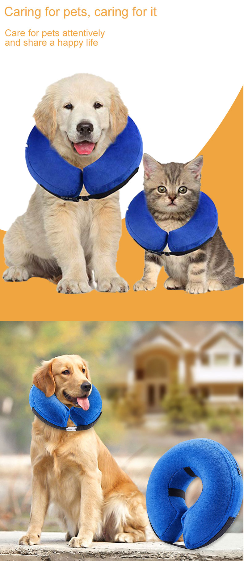 reflactable E-collar pet product