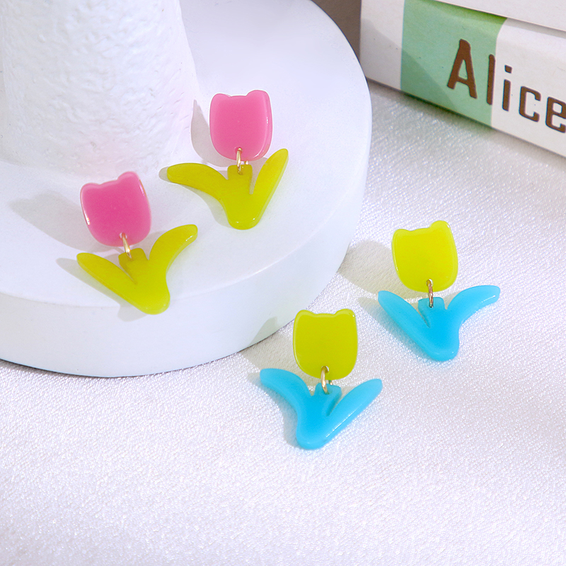 Korean creative personality temperament tulips earrings