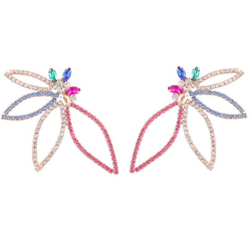 Colorful Rhinestone flower Earrings studs