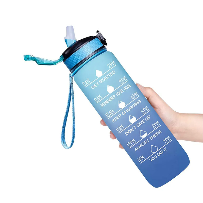 1L bpa free plastic protein custom logo motivational water bottle for sport P01-0085 glam camp