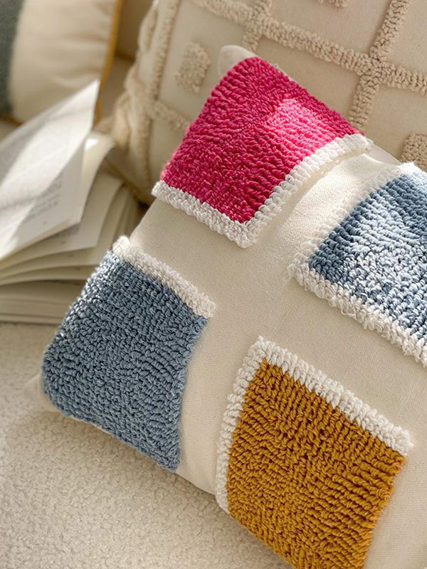 Patchwork towel embroidered throw pillowcase