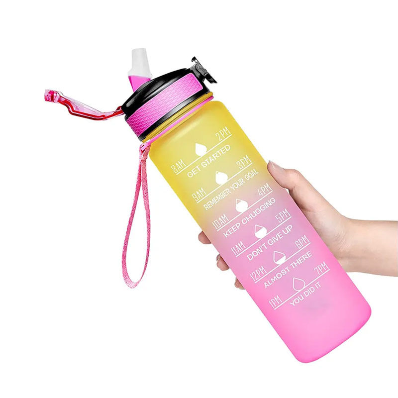 1L bpa free plastic protein custom logo motivational water bottle for sport P01-0085 glam camp