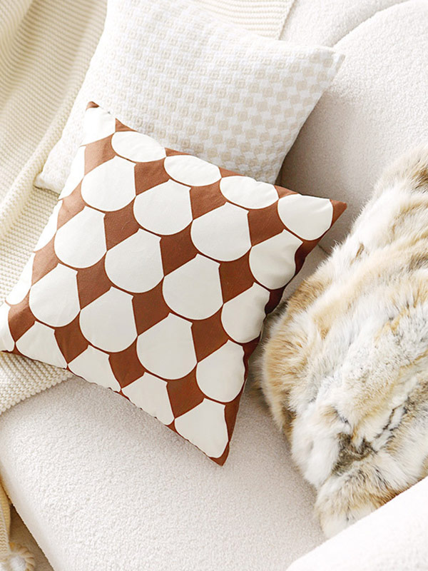 Brown retro light luxury high-end pillow bedside cushion