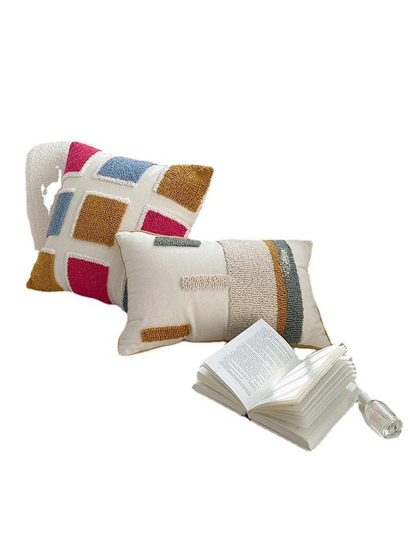 Patchwork towel embroidered throw pillowcase