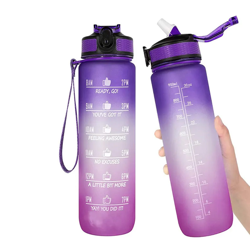 1L bpa free plastic protein custom logo motivational water bottle for sport P01-0085 glam camp