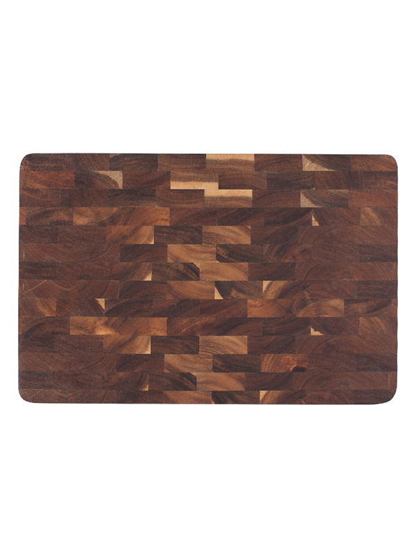 Geometric square mosaic wooden cutting board