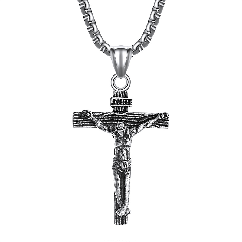 Stainless Steel Crucifix Pendant Necklace Chain