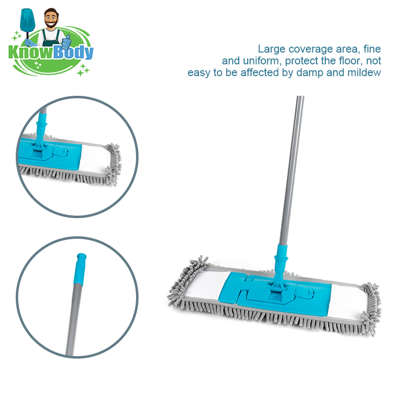 Dust mop with chenille mop pad