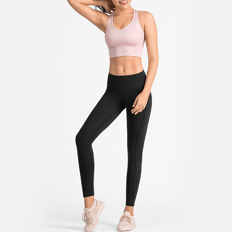 Solid color fitness sports nylon fabrics women padded wear super soft breathable yoga sports bra