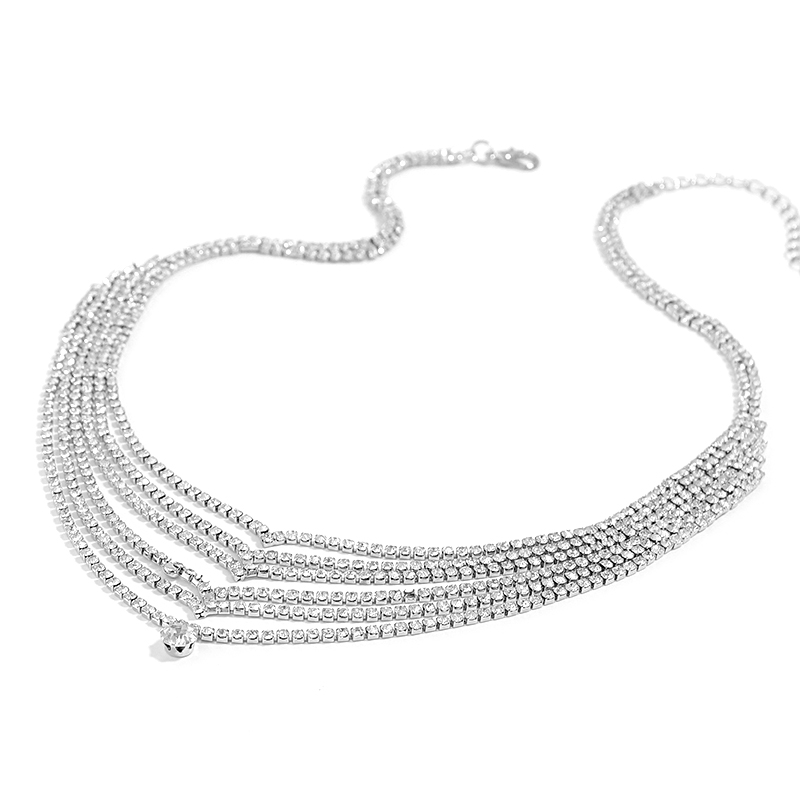 Claw-chain diamond necklace