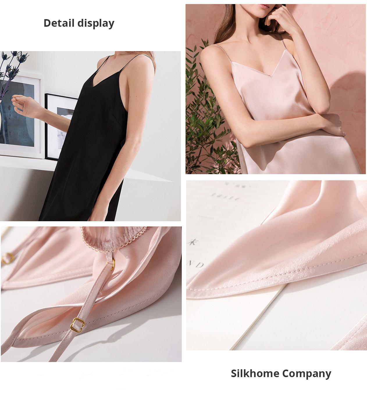 Solid Color Sexy Silk Suspender Nightdress | Suspender Nightdress | Sexy Silk Nightdress