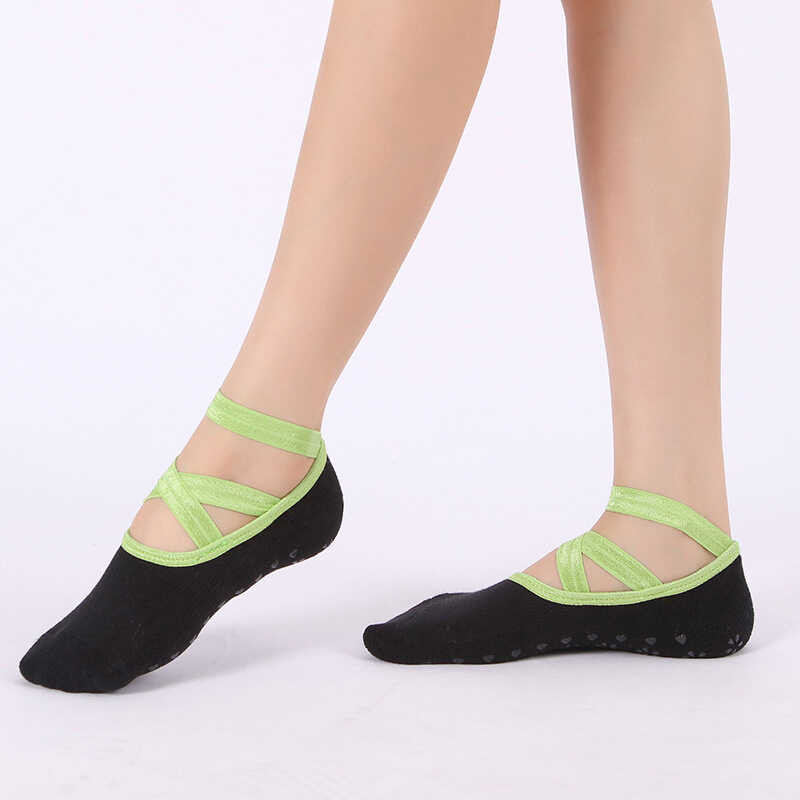 Black Green Yoga socks