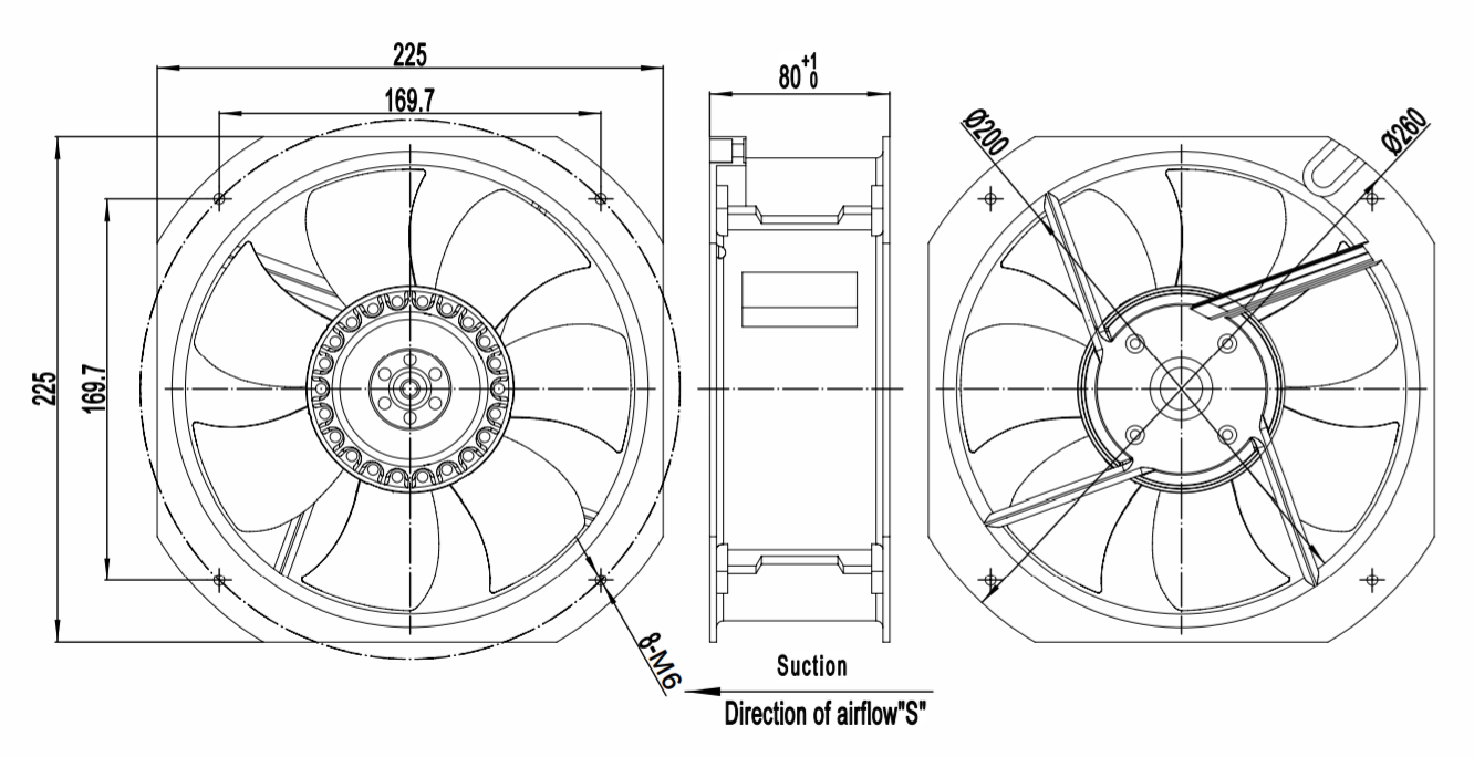 External rotor motor axial fan