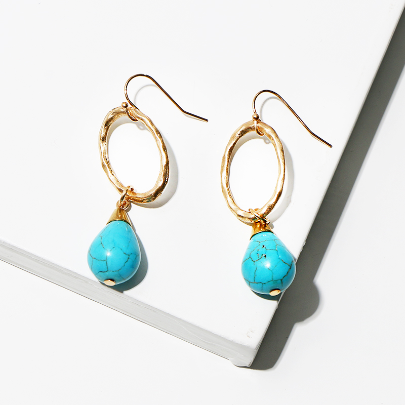 Turquoise beaed earring