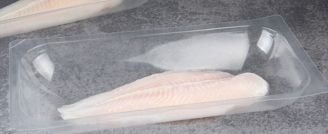 Vacuum skin packaging for seafood