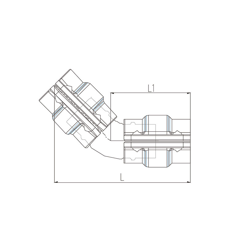 Aluminum tubing fittings aluminum 45 degree elbow (A)