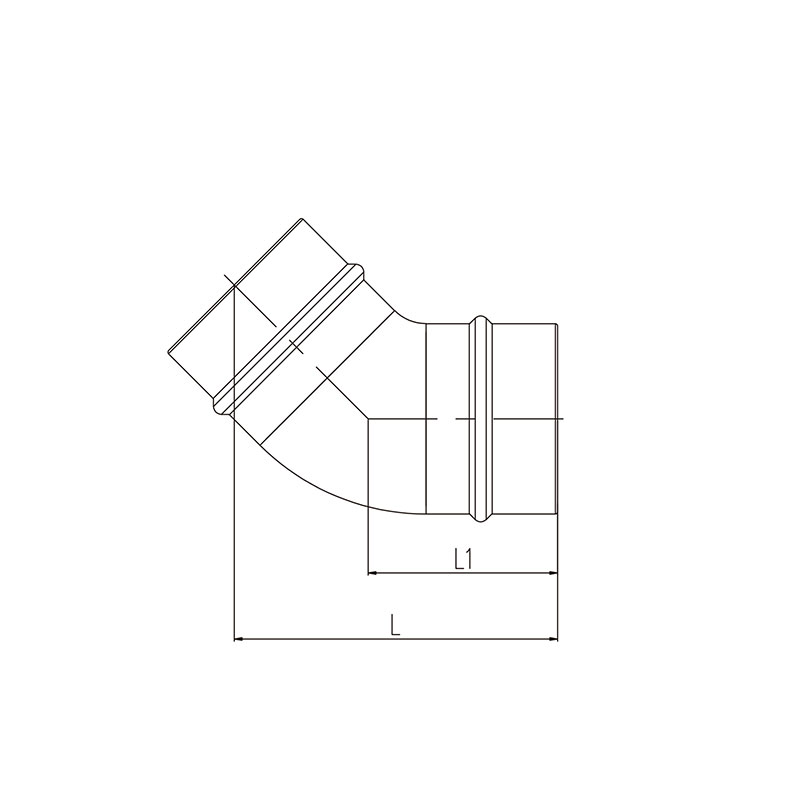 Aluminum tubing fittings aluminum 45 degree elbow (B)