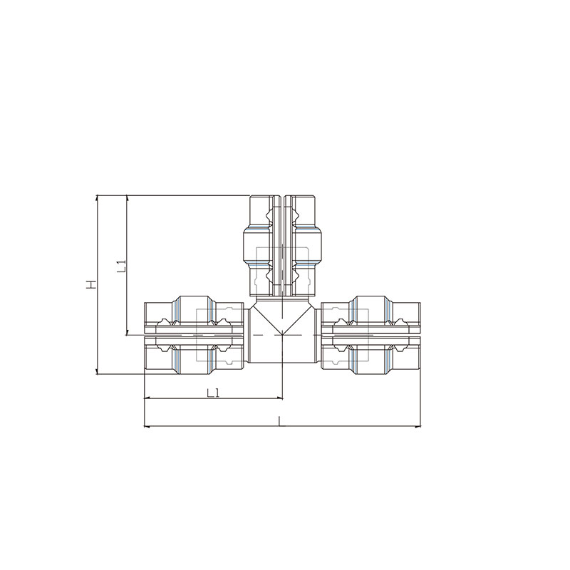 Aluminum tubing fittings aluminum equal diameter tee （A）