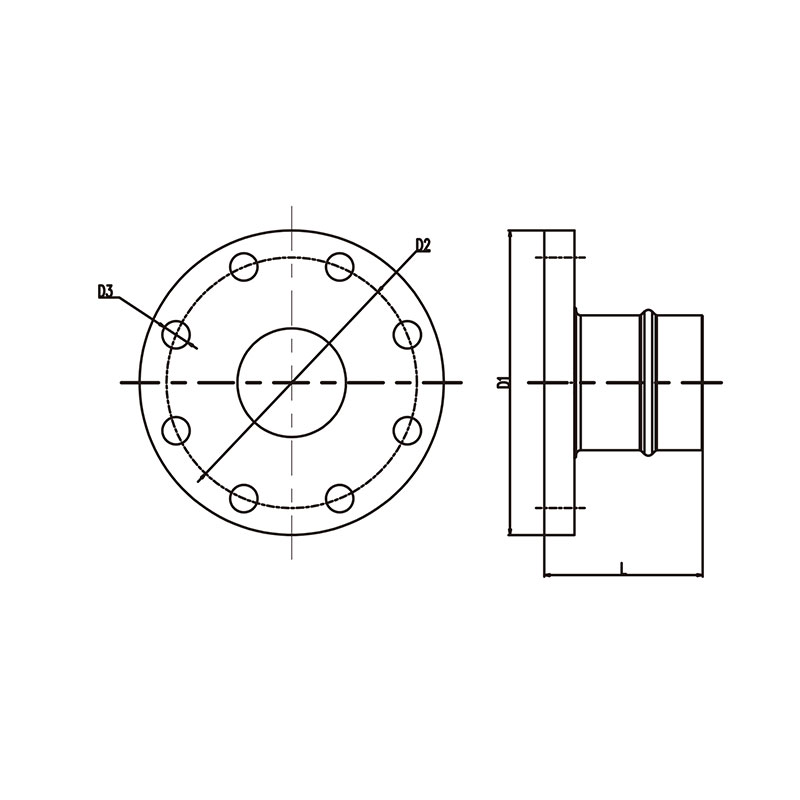 Aluminum tubing fittings aluminum flange (AA, BB)