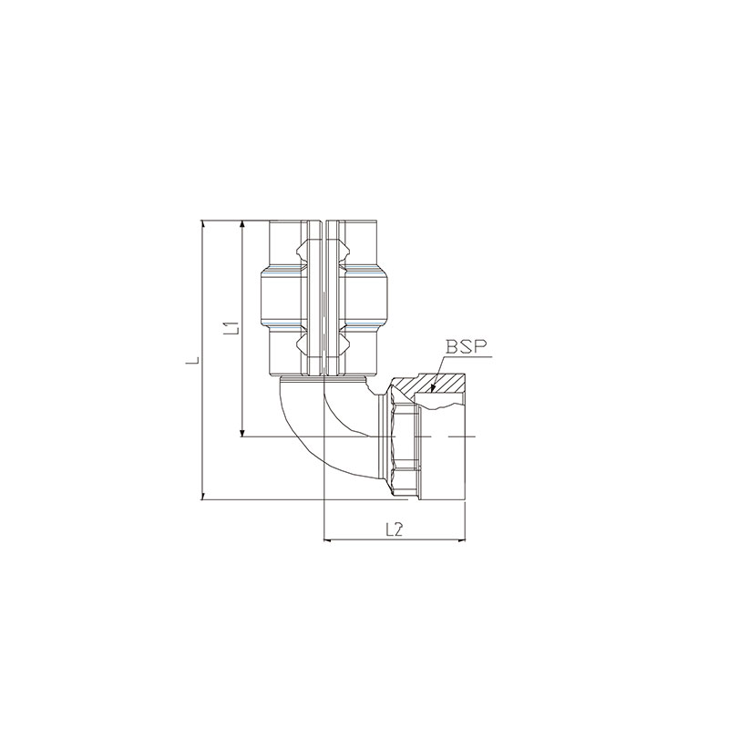 Aluminum tubing fittings aluminum oauter wire 90 degree elbow （AD）