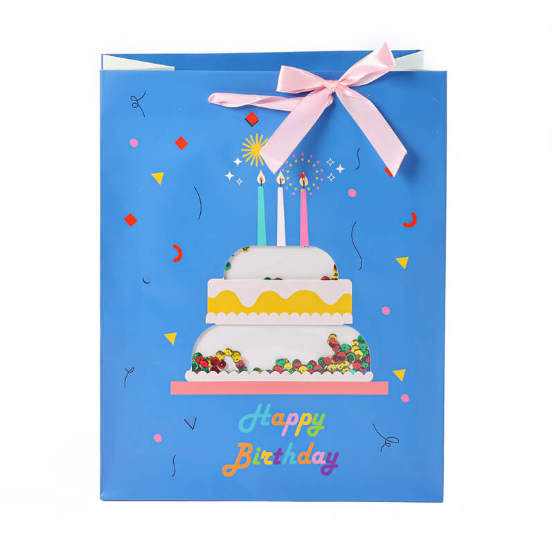 Birthday Cake Blue Gift Bag