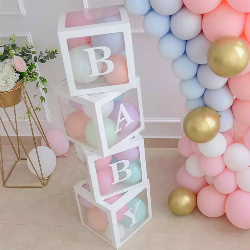 Balloon Boxtransparent Gift Box Pink White Baby Shower Box