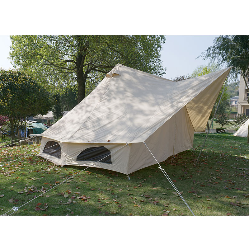 Canvas Bell tent with awning | LESHADE Outdoors glam camp
