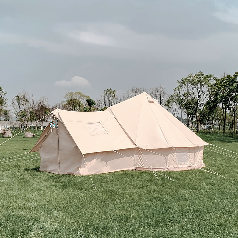 4m canvas bell tent with porch glam camp