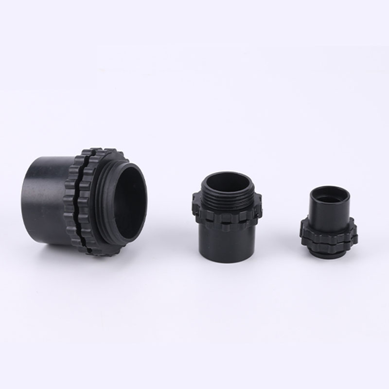 Black nylon fittings for metal hose