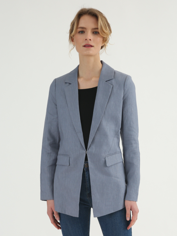 Blue Linen Blazer