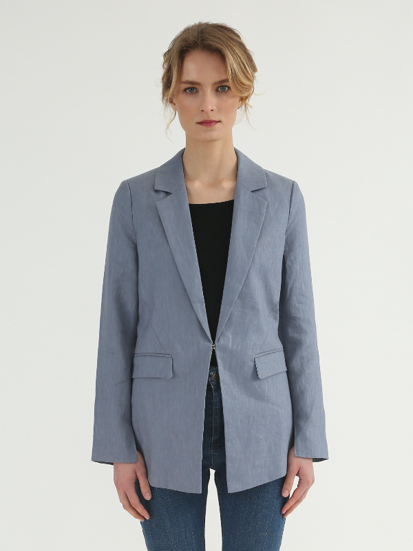 Blue Linen Blazer