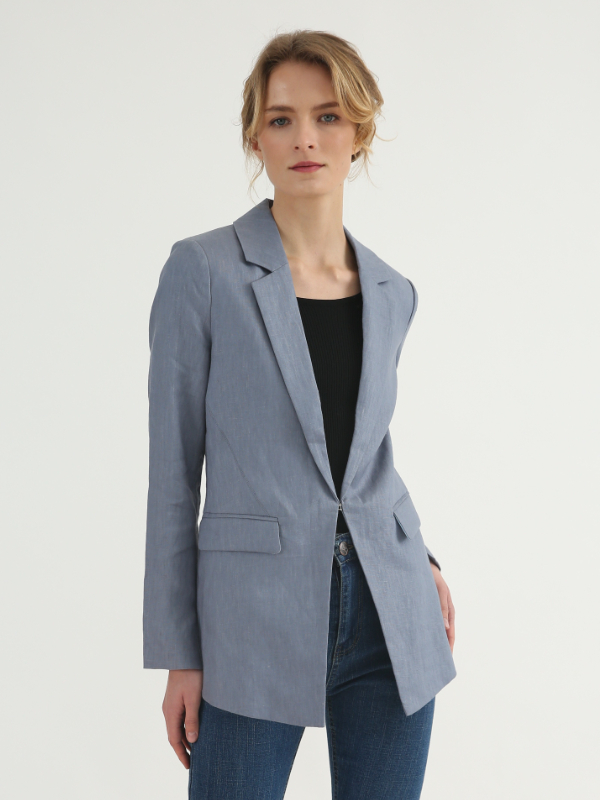 Blue Linen Blazer