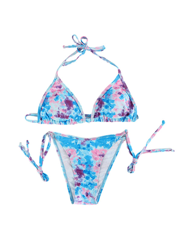 Blue Print Triangle Bikini Set FG3705