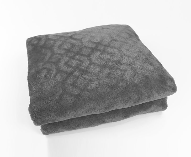Premium dark grey brushed flannel blanket 12