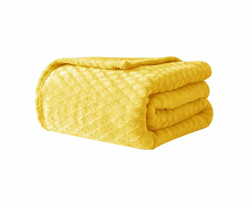 Thick diamond yellow brushed flannel blanket 14