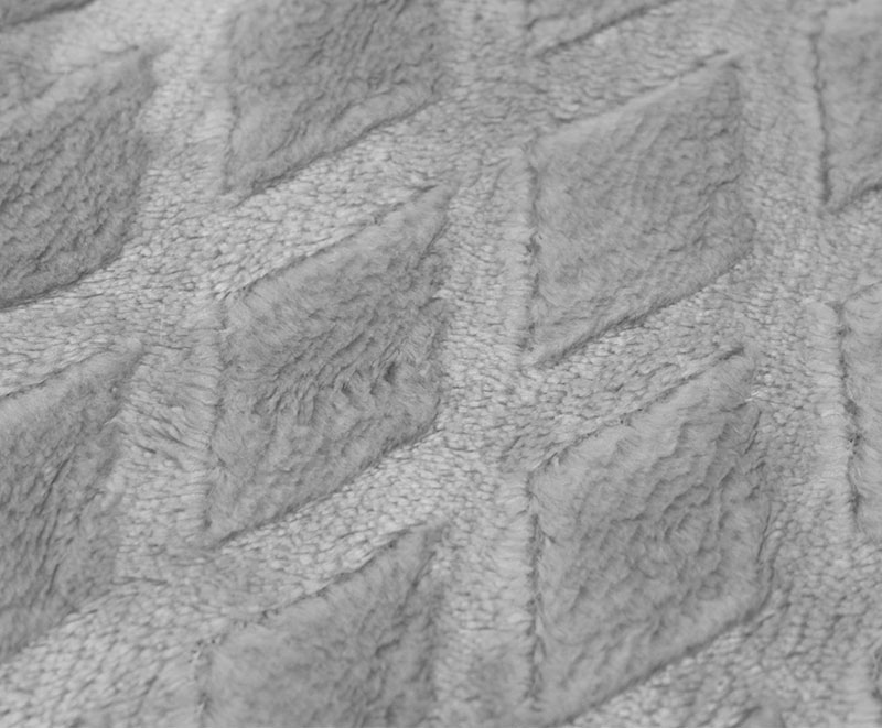 Diamond light grey brushed flannel blanket 16