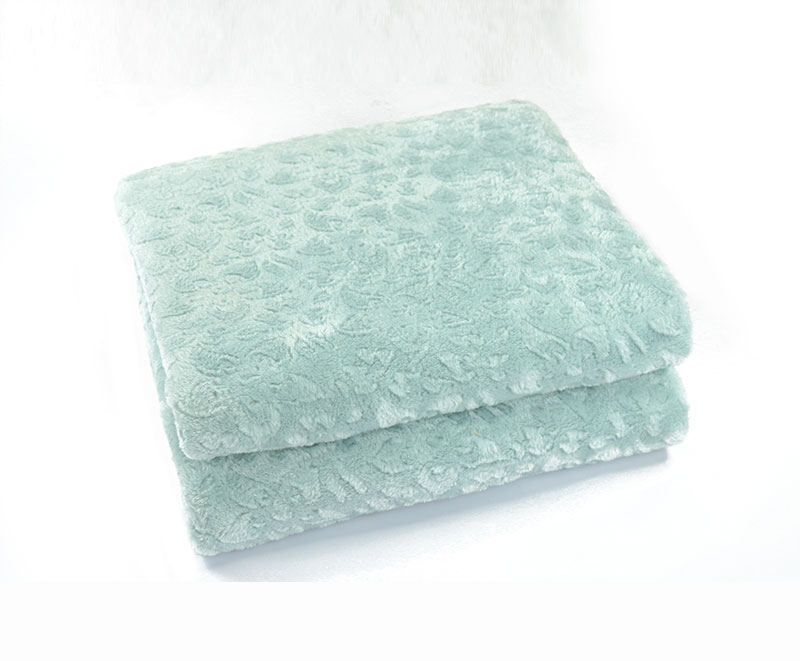 Mint green brushed single ply flannel blanket 27