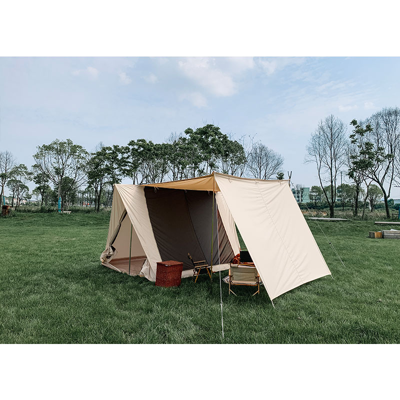 Canvas triangular tent glam camp