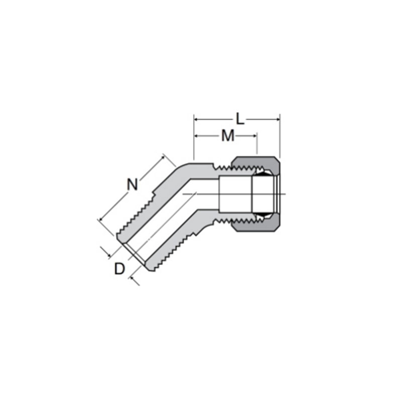 Compression 45°male elbow [Re1.SAENo.060302BA]