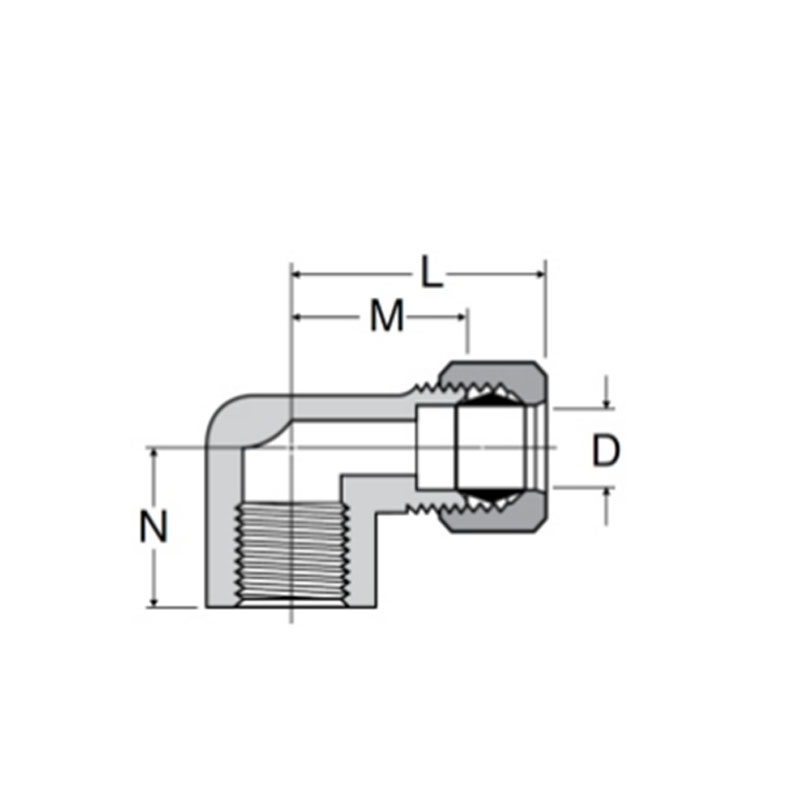 Compression 90° female elbow [Re.SAE NO.O60203BA]