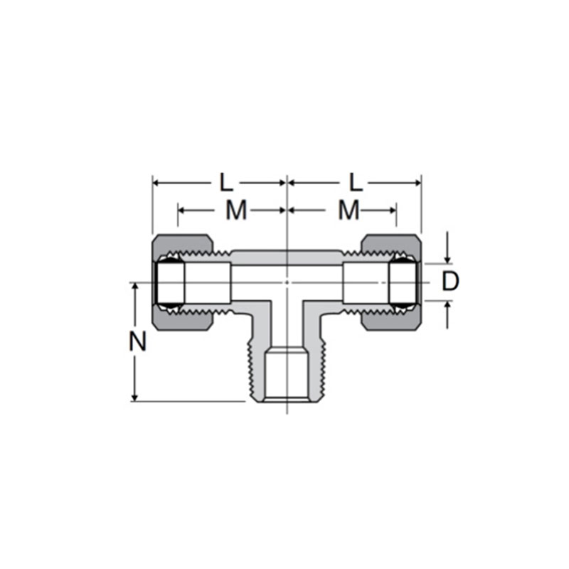 Compression male branc tee [Ref.SAE No.060425 BA]