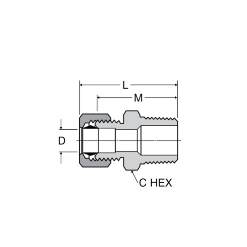 Compression male connector [Ref.SAE NO.060102BA]