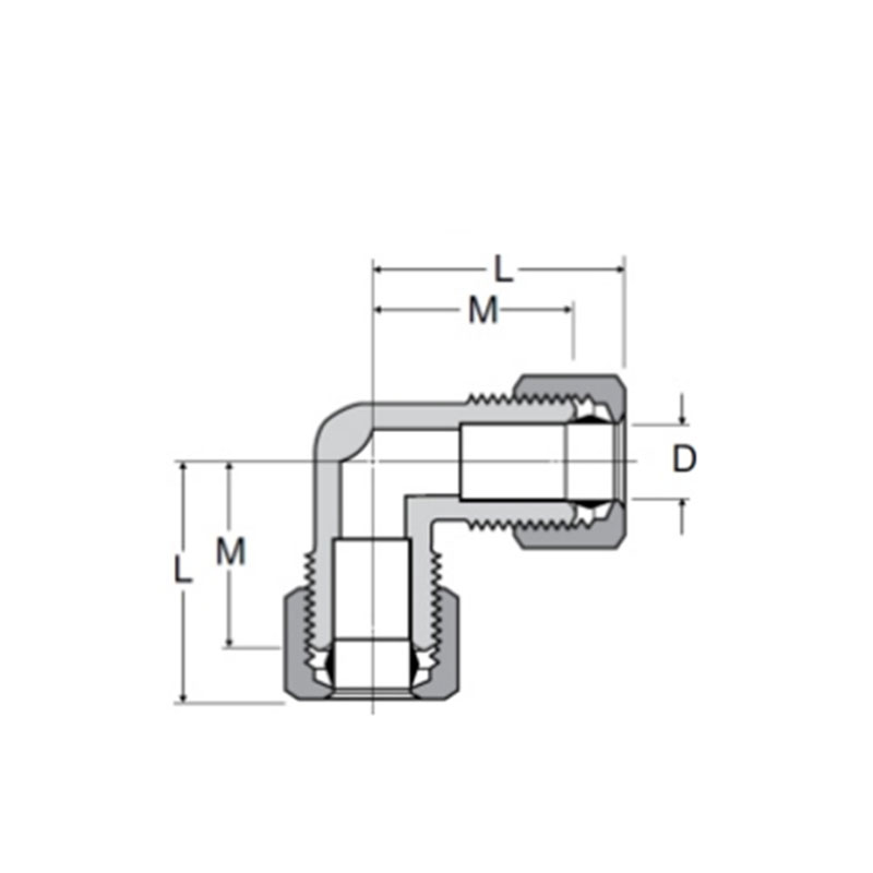 CompressiCompression union elbow [Ref.SAE No.060201BA]on bulkheadl union