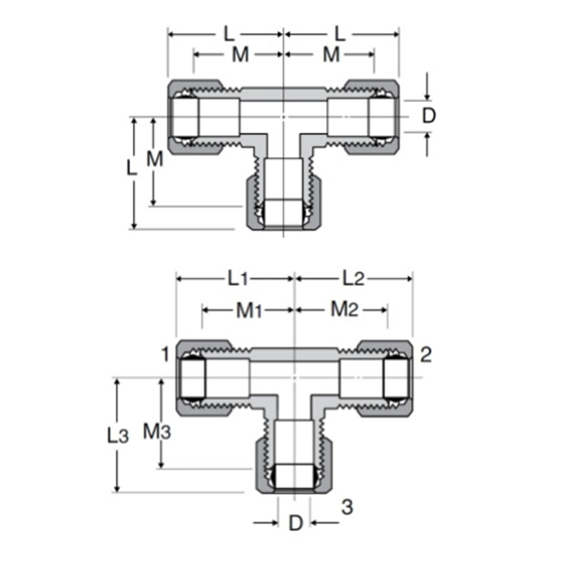 Compression union tee [Ref.SAENo.060401 BA]