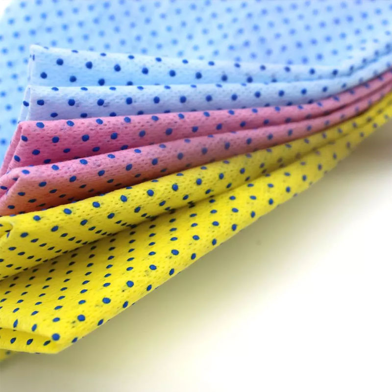 Custom supplier cleaning cloth spunlace non woven fabric with pvc dots