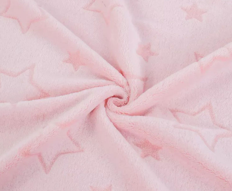 Plush fleece star cut single layer flannel blanket 1030114