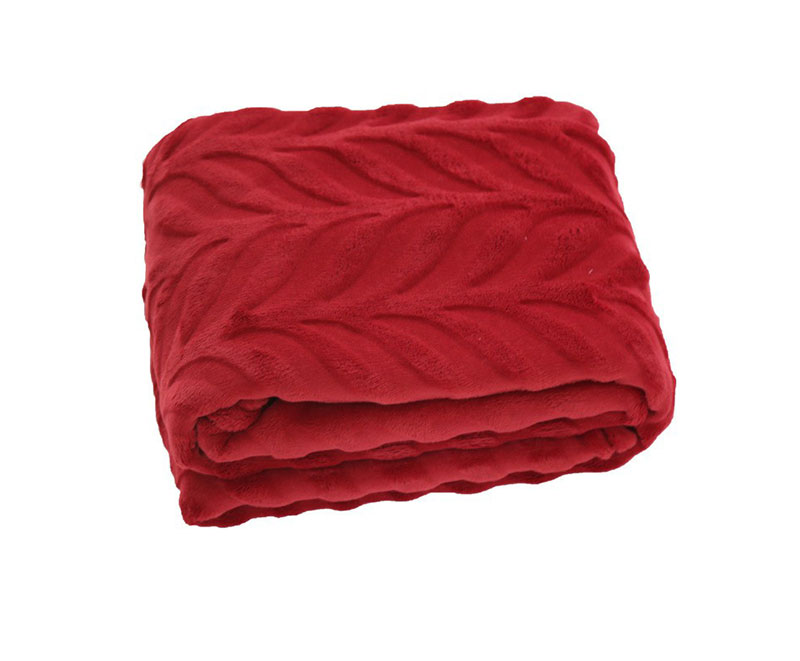 Solid color herringbone cut flannel blanket 1030116
