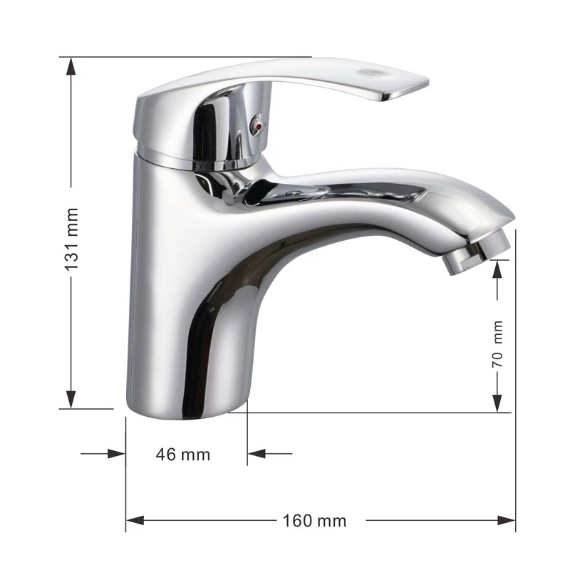 Polished Chrome Basin Faucet with Brass Body